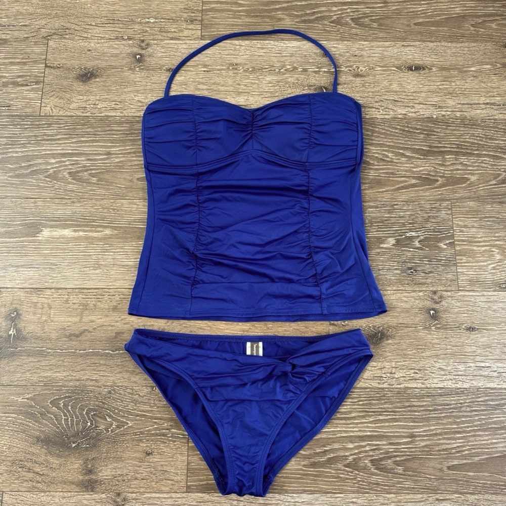 Tommy Bahama Royal Blue Tankini Swimsuit set bikini bottom size Large L